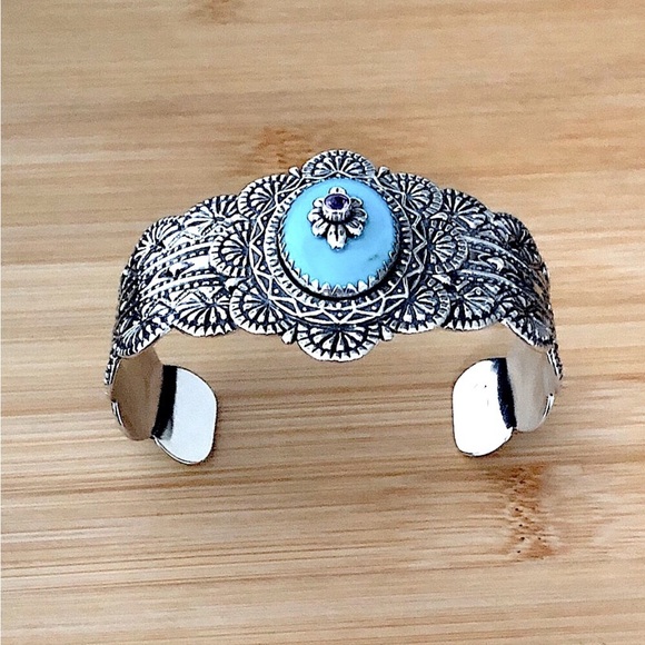 $328  Native American Estate Cuff By Carolyn Pollack  Sterling 925  76.9 Grams - Picture 3 of 6